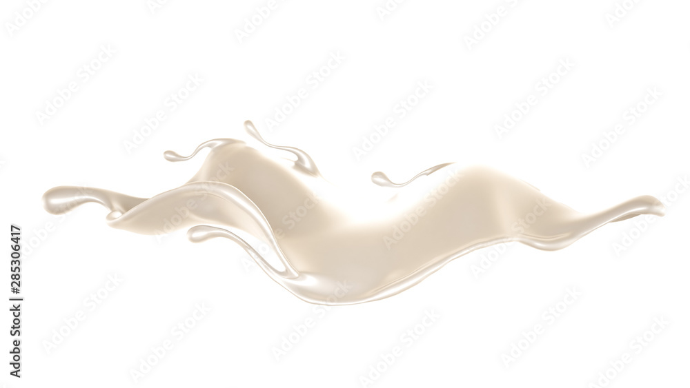 Splash of thick white liquid, milk. 3d illustration, 3d rendering. Splash of thick white liquid, milk. 3d illustration, 3d rendering.