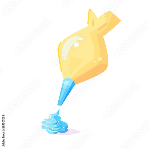 Pastry bag Vector. Cartoon. Isolated art on white background. Flat
