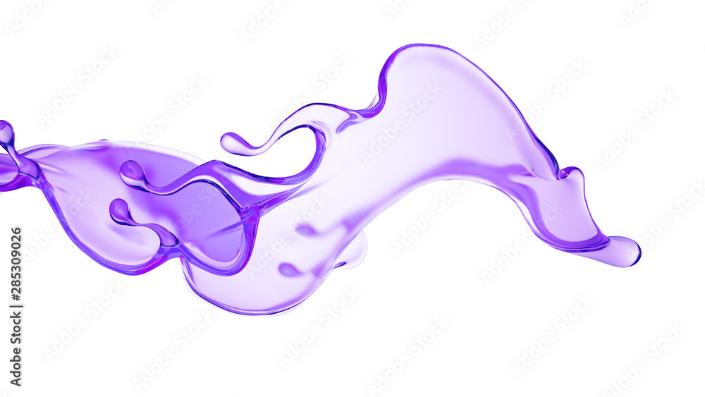 Splash of thick purple liquid. 3d illustration, 3d rendering. Splash of thick purple liquid. 3d illustration, 3d rendering.