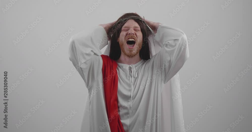 Angry Jesus shouting Angry Jesus shouting