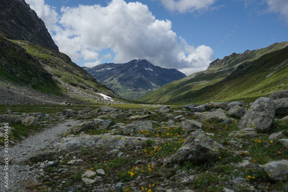 Fototapeta premium Swiss alps, vereina valley in Davos Klosters Graubünden