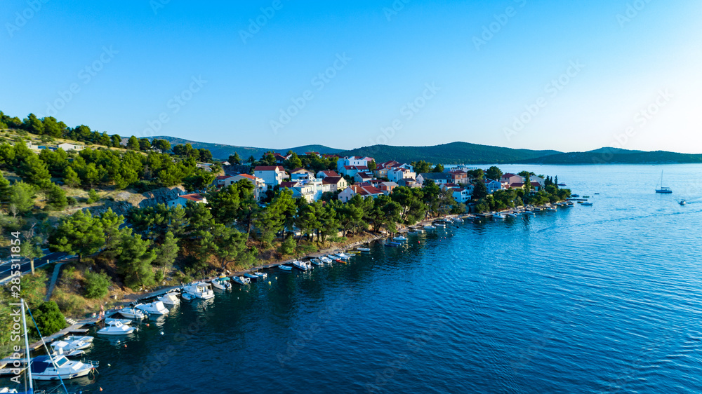 Beautiful aerial mediterranean view in Croatia