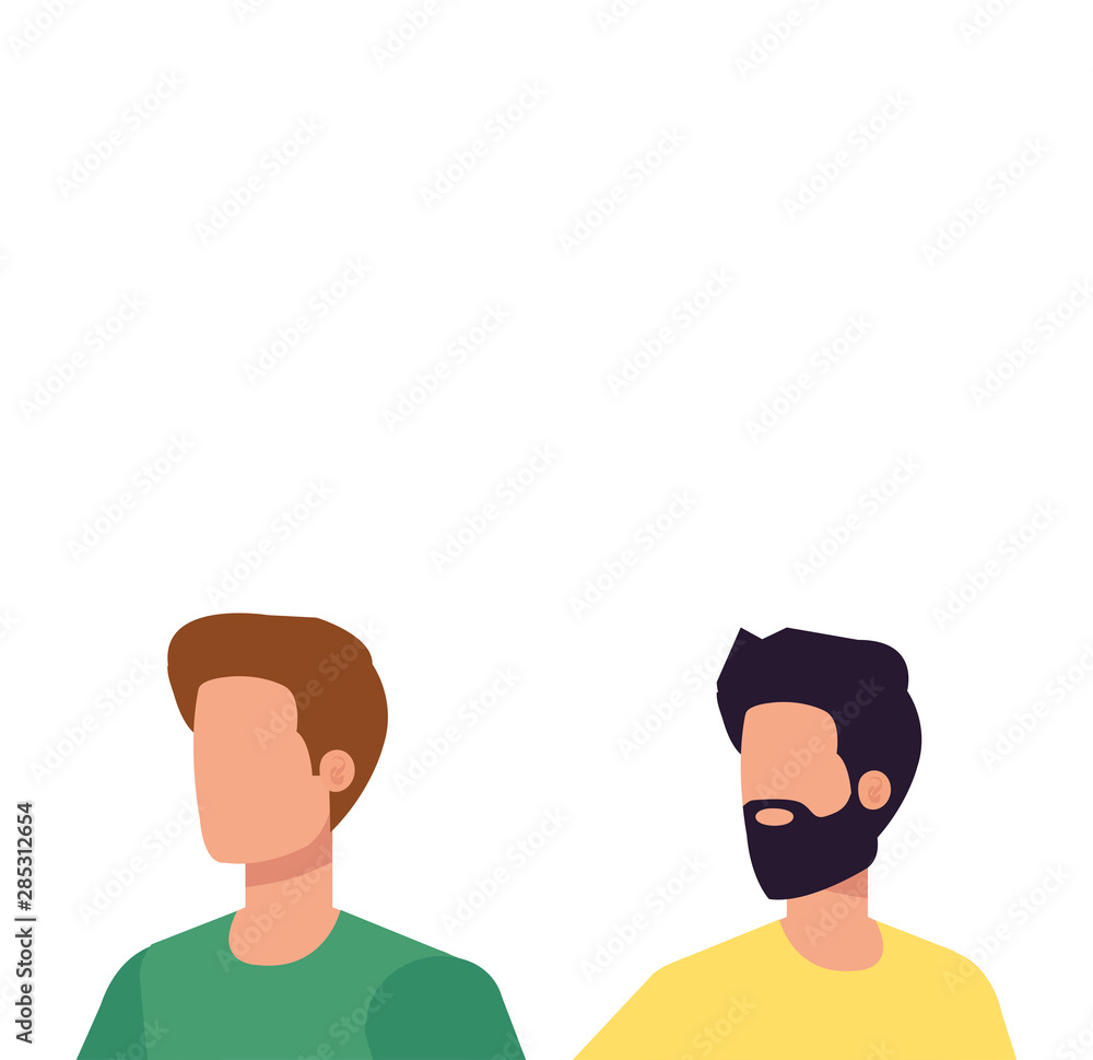young and casual men characters young and casual men characters