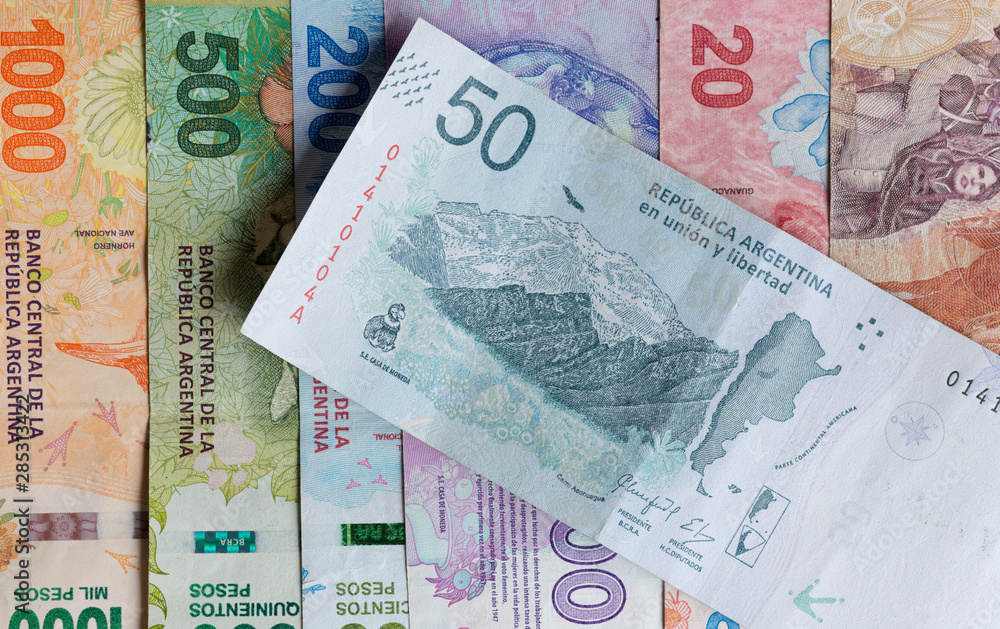 Obraz premium Argentine Republic Bills. The New Argentine Peso Bills.