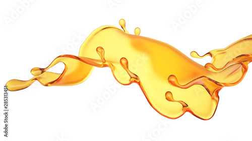 Fototapeta Naklejka Na Ścianę i Meble -  Orange juice orange splash. 3d illustration, 3d rendering.