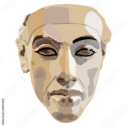 Face of heretic pharaoh Akhenaten. Ancient Egyptian sculpture art from Amarna.