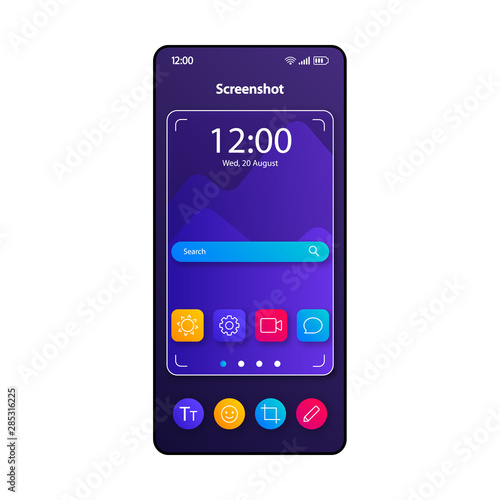 Foto Screenshot taking tool smartphone interface vector template