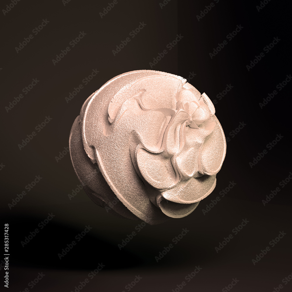 Volume, abstract, relief form. 3d illustration, 3d rendering.