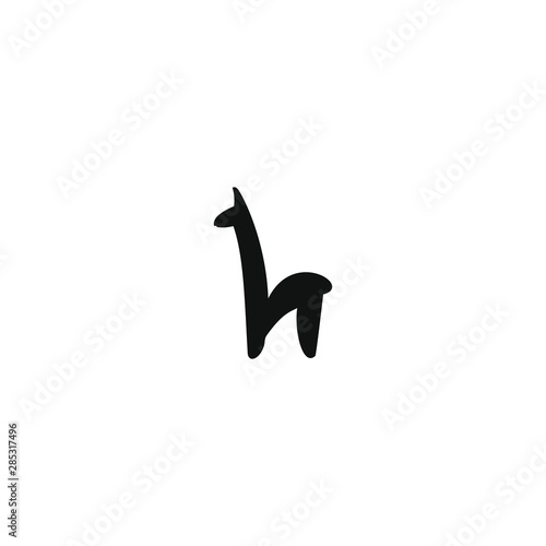 Alpaca Logo Simple Abstract Animal Vector Silhouette