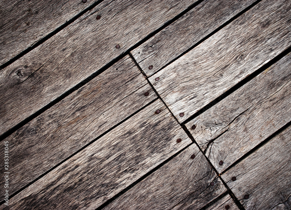 old wooden floor at an angle rotated - obrazy, fototapety, plakaty 