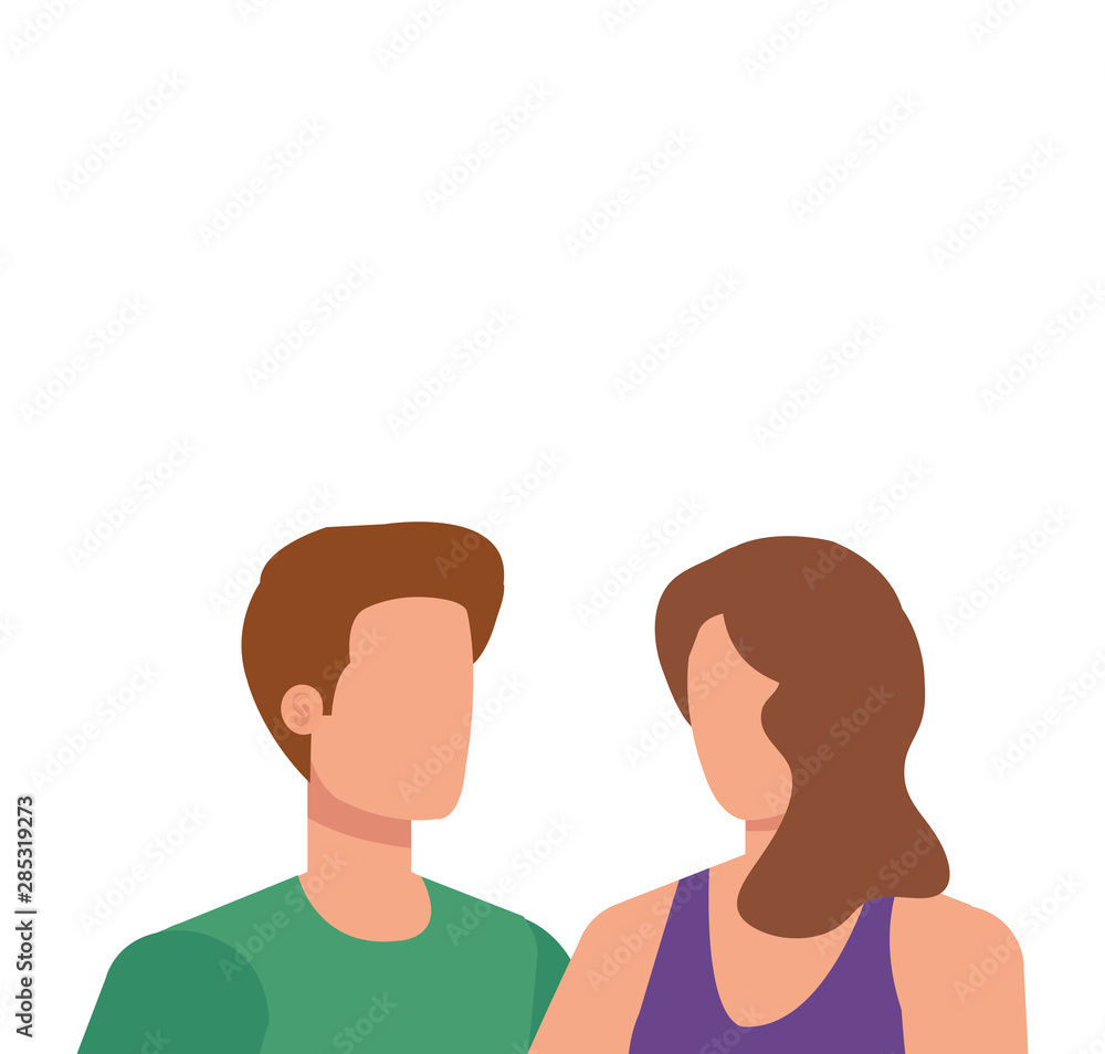 young lovers couple avatars characters young lovers couple avatars characters