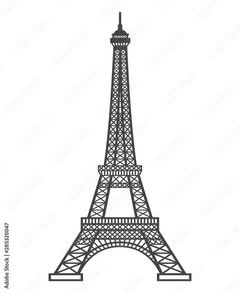 Eiffel tower. Paris city. Vector