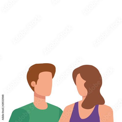 young lovers couple avatars characters