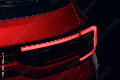 Canvas Print Close-up of the rear light of a modern car