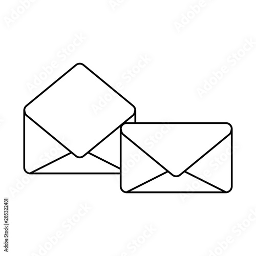 envelopes mail open and closed isolated icon