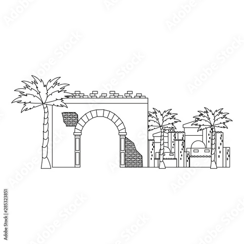 merry christmas nativity christian cartoon in black and white