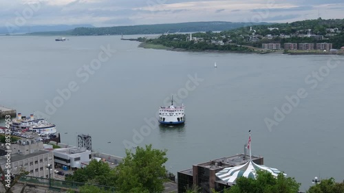 Ferry Approaches Dock in Quebec