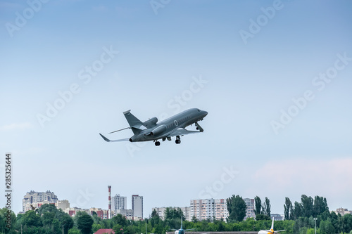 Business jet takeoff