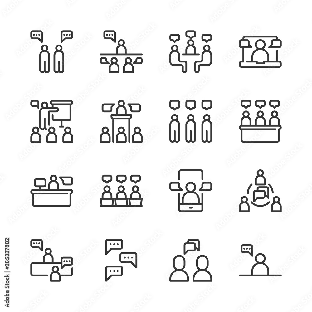 Business and people with speech bubble icon set.Vector illustration Business and people with speech bubble icon set.Vector illustration