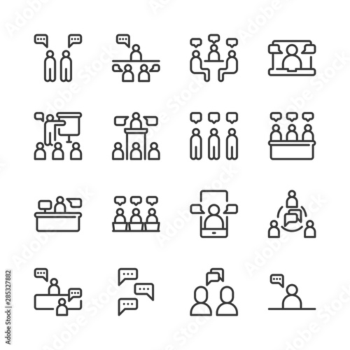 Business and people with speech bubble icon set.Vector illustration
