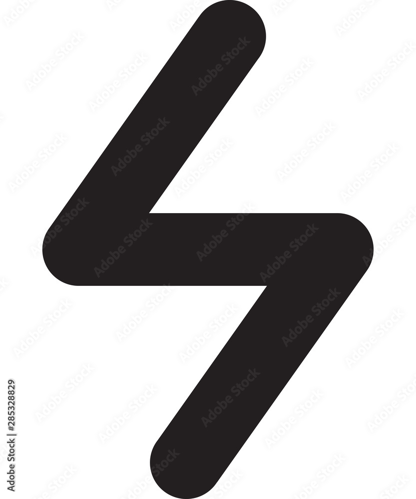 Ancient scandinavic rune sowuli. Viking futhark alphabet. Flat black line icon. Graphic element. Vector illustration Ancient scandinavic rune sowuli. Viking futhark alphabet. Flat black line icon. Graphic element. Vector illustration