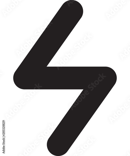 Ancient scandinavic rune sowuli. Viking futhark alphabet. Flat black line icon. Graphic element. Vector illustration