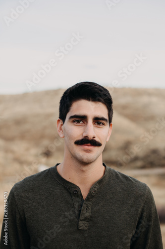 Portrait of Hansome Man with Mustache photo