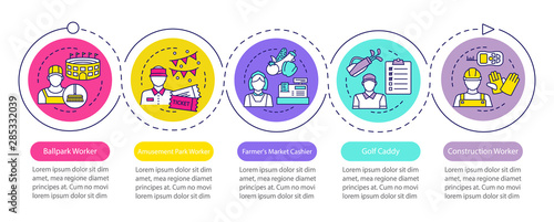 Obraz na plátně Summer part-time jobs vector infographic template