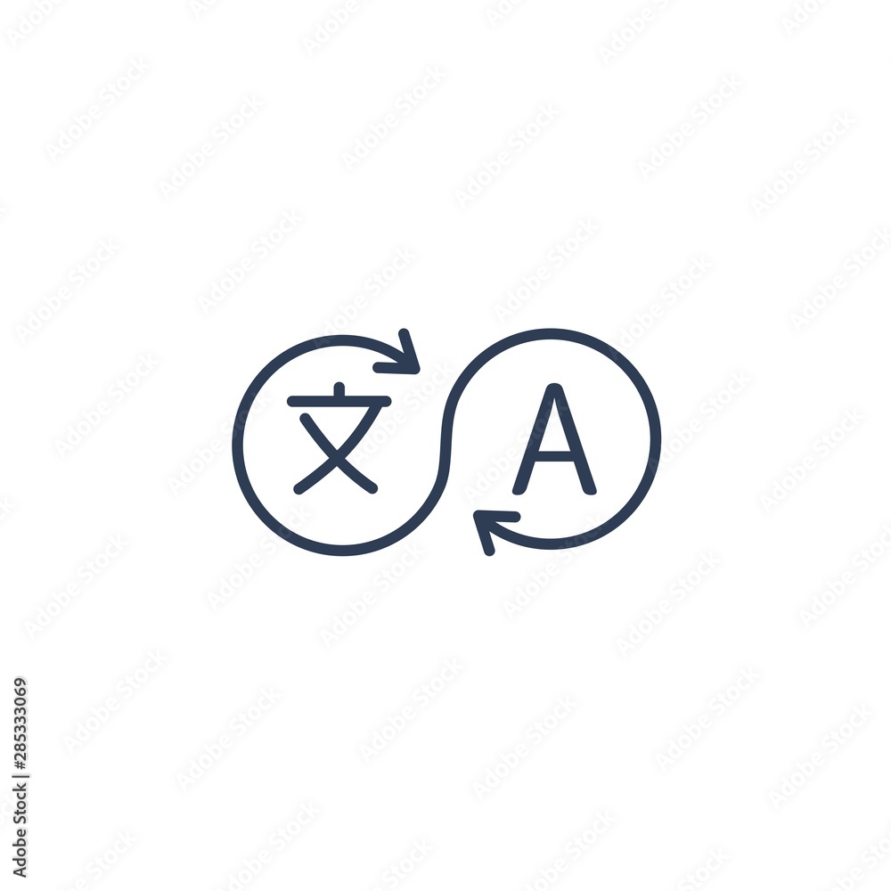 Translator. Vector linear icon on a white background. Translator. Vector linear icon on a white background.
