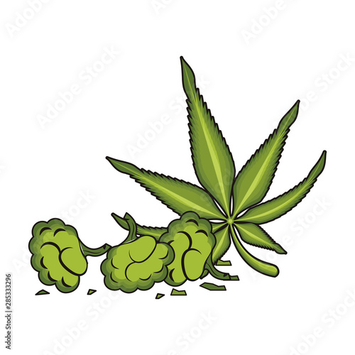 cannabis martihuana sativa hemp cartoon