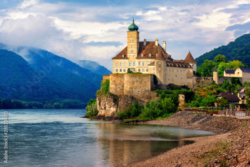 Schonbuhel castle on Danube river, Wachau region, Austria photo