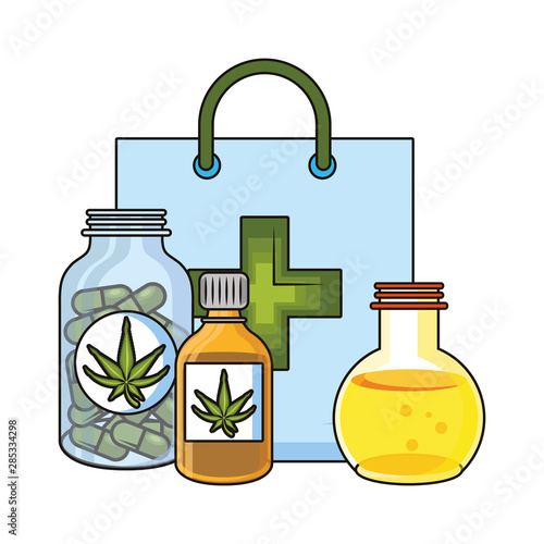 cannabis martihuana sativa hemp cartoon