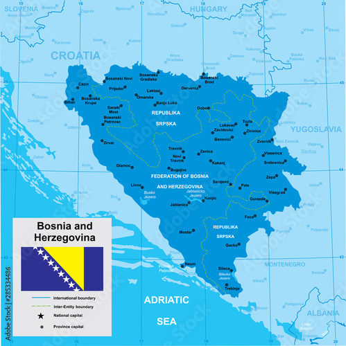 vector map of Bosnia and Herzegovina