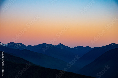 Sunset over Hurricane Ridge in Olympic National Park, near Port Angeles, Washington State, Pacific Northwest