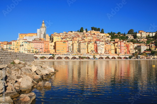 The old town of menton with its beautiful colorful facades  France