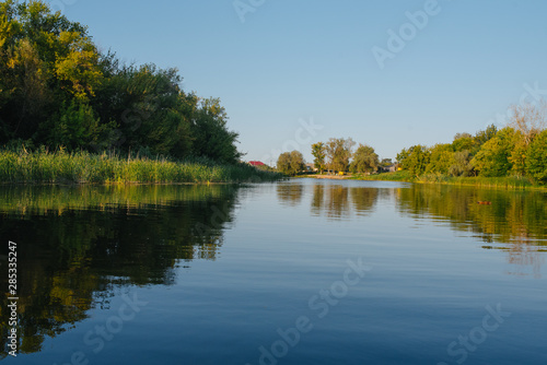 Landscape of nature series. Sunset time on the river. © vitleo