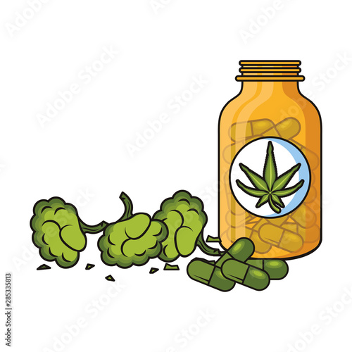 cannabis martihuana sativa hemp cartoon