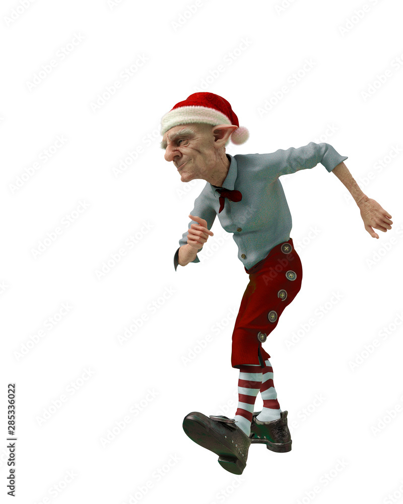 old man santa helper cartoon in a white background old man santa helper cartoon in a white background
