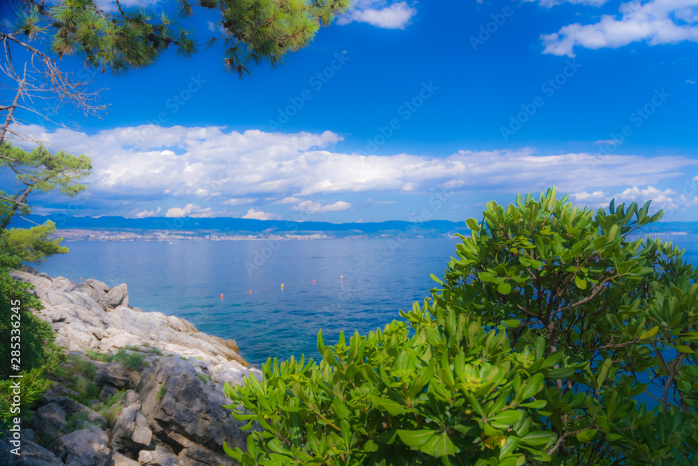 Wild beach of the Adriatic sea in Croatia