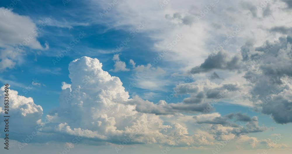 Flying cumulus clouds, beautiful clouds time lapse Flying cumulus clouds, beautiful clouds time lapse