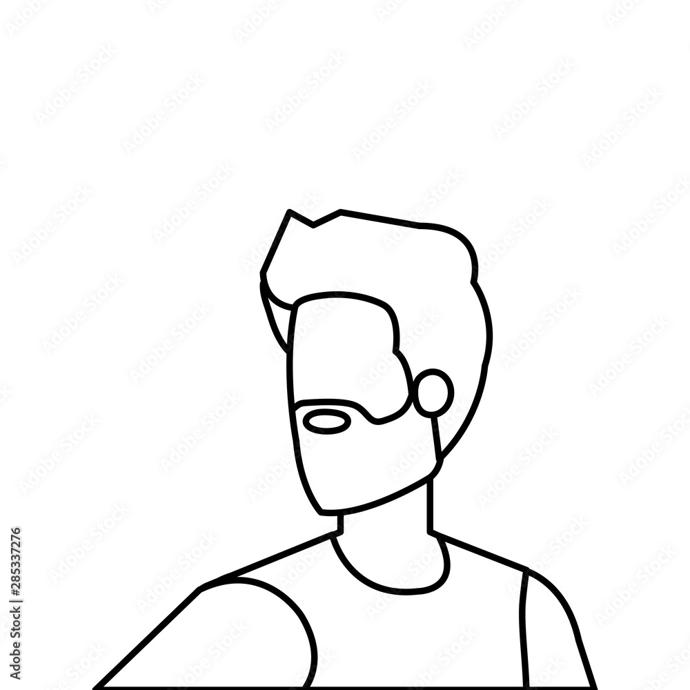 young and casual man with beard character young and casual man with beard character
