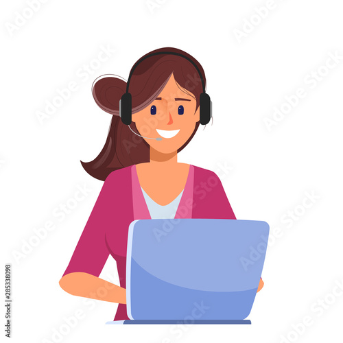 Character animation for businesswoman in Call center job.