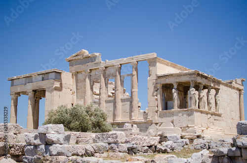 Figures of the Caryatid Porch of the Erechtheion on the Acropolis at Athens. Greece