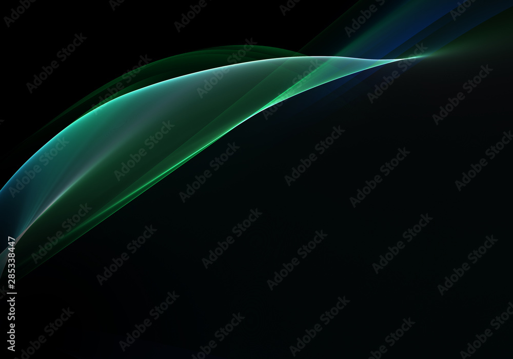 Naklejka premium Abstract background waves. Black, green and blue abstract background for wallpaper oder business card