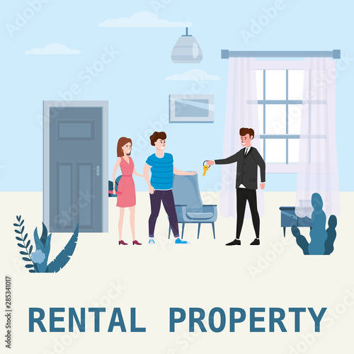 Real estate concept. Sale or rent new home service