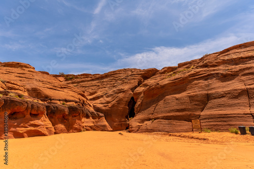 The entrance to the Upper Antelope Canyon in the town of Page, Arizona. U.S