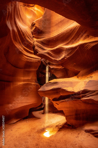 A small strip of white light entered from above in Upper Antelope in the town of Page, Arizona. U.S