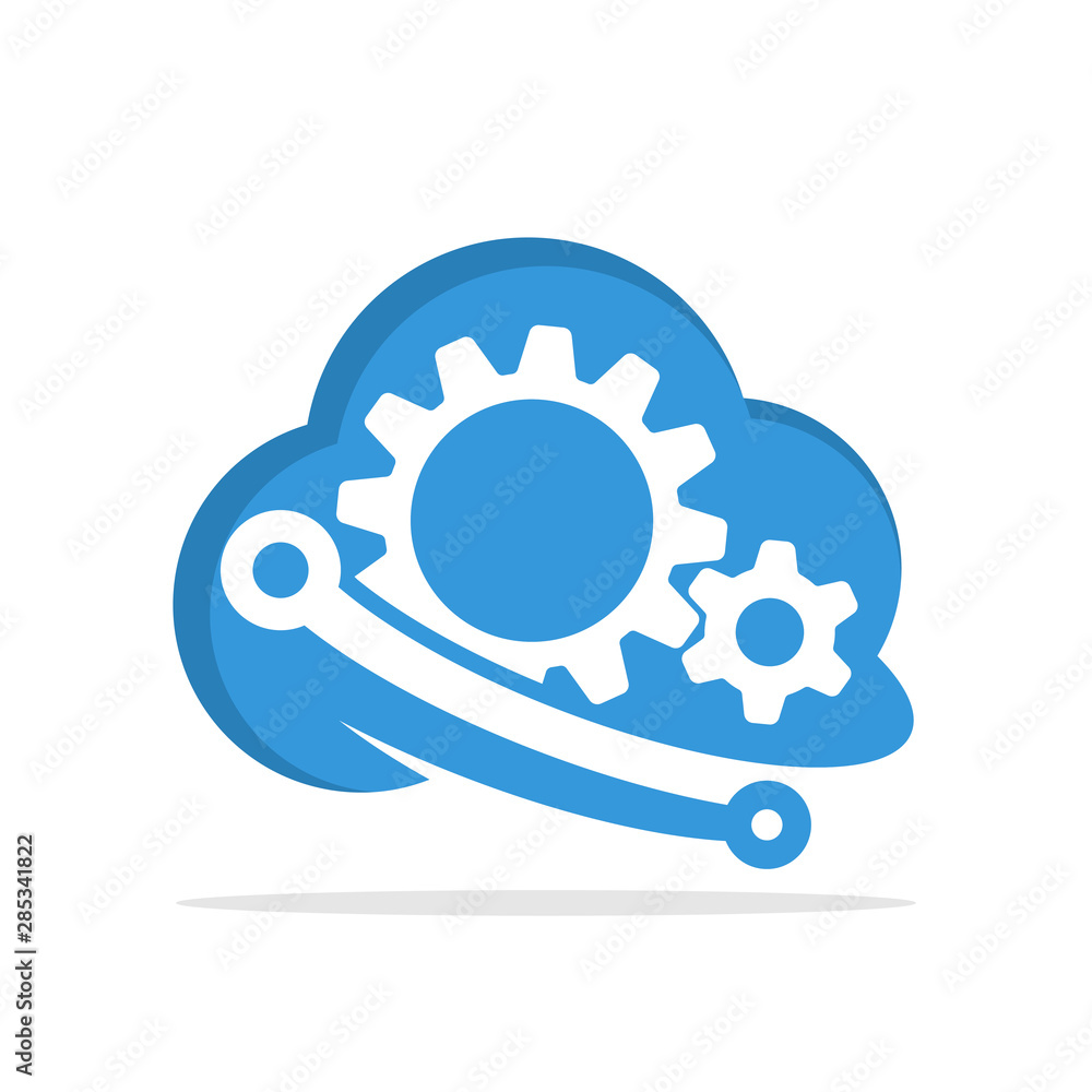 Vector illustration icon with the concept of cloud computing management system Vector illustration icon with the concept of cloud computing management system