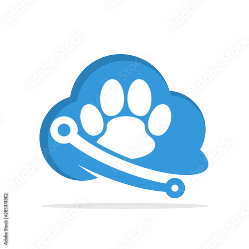 Illustrated icons with the concept of animal information media integrated with cloud computing systems