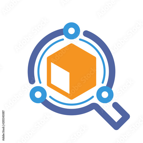 Illustrated icons with a high-tech 3-dimensional scanner concept